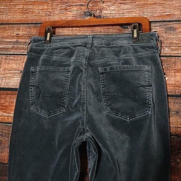 American Eagle Pants Size 12 Corduroy High Rise Jegging Gray Storm Super Stretch - Picture 5 of 10